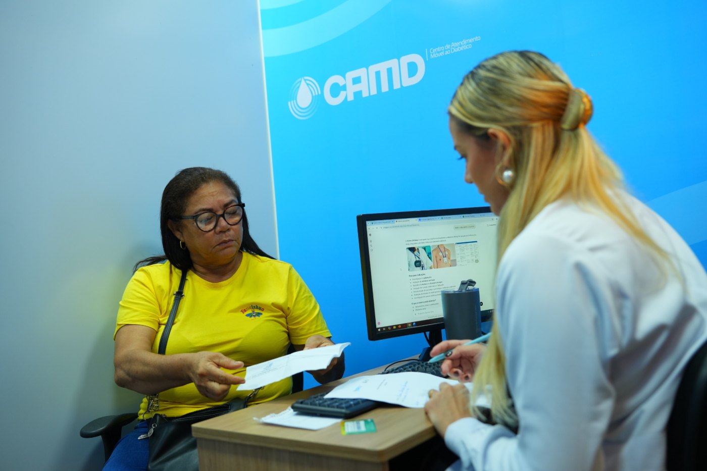 Medição de glicemia no CAMD